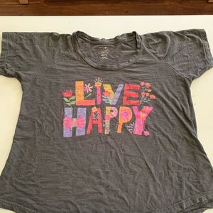 Natural life LIVE HAPPY raglan T shirt XXL